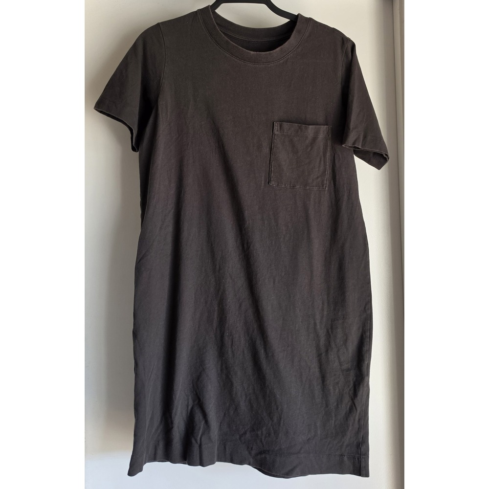Everlane T-Shirt Dress Size S Charcoal Cotton Casual Solid Round Neck Mini